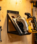 Heavy Duty Wall Mount Tool Organizer For Circular Saws And Power Tools, Space Saving Garage Holder on wooden wall