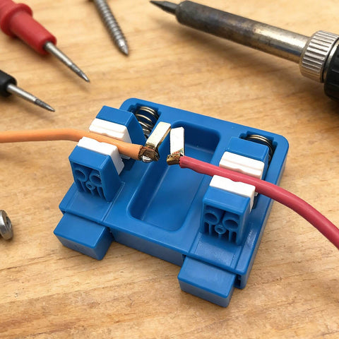 Adjustable Heat Resistant Soldering Jig With Durable Jaw Fixture for rock solid no slip precision soldering and wire clamping.