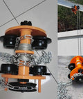 Heavy Duty Yellow Steel Push Beam Trolley For I-Beam Monorail 1-5 Ton Capacity With 3m Chain Four Durable Wheels And Gear Driven Workhorse Movement Built For Easy Smooth Transport, orange steel trolley with chain