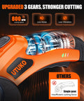 800 RPM Brushless Cordless Cardboard Cutter For Fast, Smooth Box Cutting, Beast Mode Pro Grade Tool With 3500mAh Battery, Powers Through Cardboard, Cartons, Plastic, Leather, Carpet, And More. Orange brushless cutter motor detail