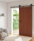 Six Foot Heavy Duty Sliding Door Track Kit With Floor Guide For Interior And Exterior Use Fits 30 To 32 Inch Wide Panels installed