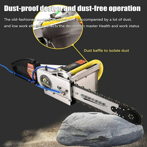 Heavy Duty Dust Free Concrete Wall Saw Machine Built To Knock Out Rough Jobs Without Breaking A Sweat For 48Cm Deep Wall Chasing On Stone Granite Tile And Wood Power Tool with dust baffle design.