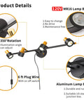 4 Light Plug In Vanity Lights For Bathroom And Kitchen Counter Over Mirror, modern vanity light with adjustable heads and plug wire