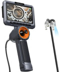 4 Way Dual Lens Articulating Borescope For Auto Techs With Joystick Control Full 360 Degree Rotation And 210 Degree Bending Pro Grade Flexible Probe For Tight Engine Spaces And Chassis Inspections, handheld borescope with 5-inch screen