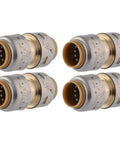 Max Half Inch Push To Connect Brass Plumbing Coupling Pack Of 4 For PEX Copper CPVC PE RT HDPE SDR9 Fittings No Solder Or Glue Easy Install DIY