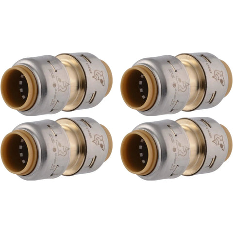 Max Half Inch Push To Connect Brass Plumbing Coupling Pack Of 4 For PEX Copper CPVC PE RT HDPE SDR9 Fittings No Solder Or Glue Easy Install DIY