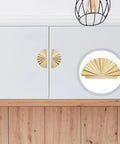 Antique Gold Semi Circle Cabinet Pulls Set Of 2 With 64mm Hole Spacing Zinc Alloy Drawer Handles for Kitchen Cabinets