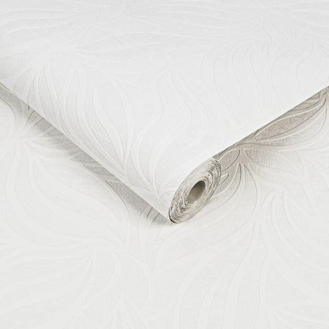 Paintable Textured White Eden Wallpaper Roll 20.5 Inch Wide By 11 Yard Long 56 Sq Ft Coverage Smooths Wall Bumps With Easy DIY Paint To Match Your Decor, roll design view.