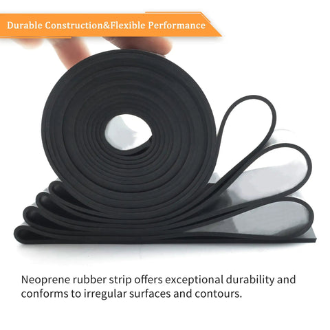Heavy Duty Rubber Strips Quarter Inch Thick One Inch Wide Twenty Five Feet Long for gaskets sealing bumpers, roll displayed.