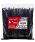 14 Inch Zip Ties 1000 Pack Black UV Resistant Cable Ties for Indoor and Outdoor Use, 50Lb Tensile Strength bag view