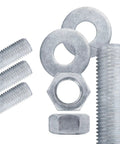 Hot Dip Galvanized Seven Eighths Inch Threaded Rod 9 TPI 36 Inch Long 4 Pack All Thread Rods Coarse UNC A307 Standard With Nuts And Washers