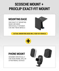 Heavy Duty MagSafe Car Mount And Tablet Holder With Extra Strong Magnets 2.5X Stronger Grip For iPhone 12 And Newer Includes AMPS Plate For ProClip Vehicle Specific Mount Bases on display.