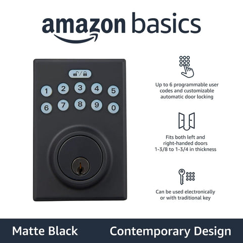 Modern Matte Black Electronic Keypad Deadbolt With Auto Lock And Smooth Touchscreen Keyless Entry No Sweat Setup For Home Security Keeps Your Digs Locked Down Customizable User Access