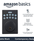 Pack Of Six Matte Black Electronic Keypad Deadbolt Door Lock With Auto Lock And Touch Control Keyless Entry Featuring Customizable User Codes.