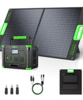 Go To 500W Portable Power Station With 100W Solar Panel, 519.48Wh solar generator for travel and home backup, includes cables