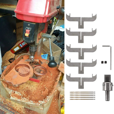 Bracelet Maker Drill Bit Set For Woodworking And Bead Jewelry, 2.4 Inch Carbide Router Bits, parts, and drill in woodworking setup