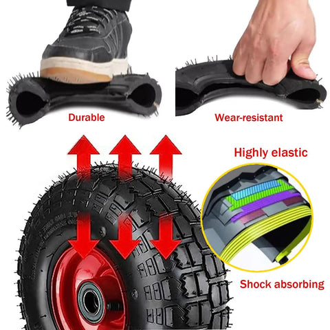 Rock Solid Heavy Duty Swivel Casters Rated 900 Lbs 6 Mm Steel Rubber Body showcasing durable rubber tire with shock-absorbing features.