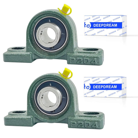 Self Aligning Pillow Block Bearing Kit Four Pack UCP204-12 With Three Quarter Inch Bore Mounted Chrome Steel Bearings