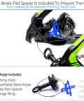 5 In 1 Dummy Hub Bicycle Tool Kit with brake pad spacer and wire rope for 12mm through axle maintenance shown in bike frame