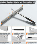 Heavy Duty 15.25 Inch Sheet Metal Folding Hemming Tool Handheld Bender For Standing Seam Roofing Panels And HVAC Duct Work With Handy Sight Holes