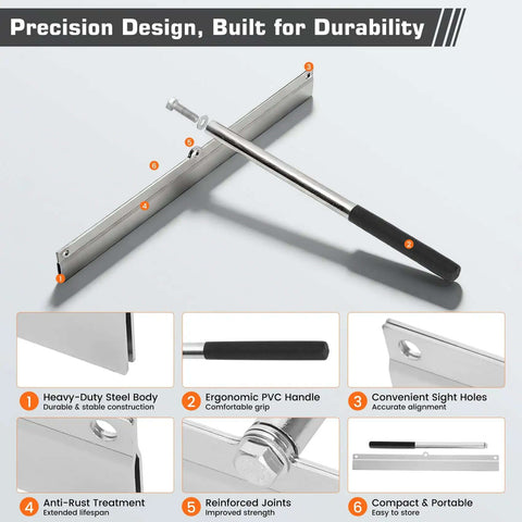Heavy Duty 15.25 Inch Sheet Metal Folding Hemming Tool Handheld Bender For Standing Seam Roofing Panels And HVAC Duct Work With Handy Sight Holes