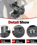 Heavy Duty 4 Inch Cross Slide Drill Press Vise XY Compound Benchtop Clamp For CNC Milling And Drilling Machines And Other Mechanical Equipment 100 mm Jaw Three Point Nine Four Inch Travel Cast Iron Construction detail view