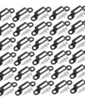 Heavy Duty Manganese Steel Furniture Fasteners 30 Pack Hidden Wardrobe Connectors, matte black, visible screws and connectors.