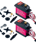 2 Pack DS3218 Servo 20Kg Torque 270 Degree Waterproof Full Metal Gear With 25T Servo Horn High Torque RC Servo For 1/8 1/10 1/12 Baja RC Cars Robotic Arm DIY Model. Two-pack digital servos with 25T horns and mounting accessories