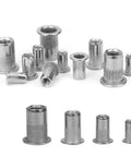 Heavy Duty Stainless Steel Rivet Nut Insert Kit M3 M4 M5 M6 Mixed Nuts For Metal Fabrication Automotive And Furniture Assembly Pro Grade 200 Piece Hardware Fastener Set No Welding Required