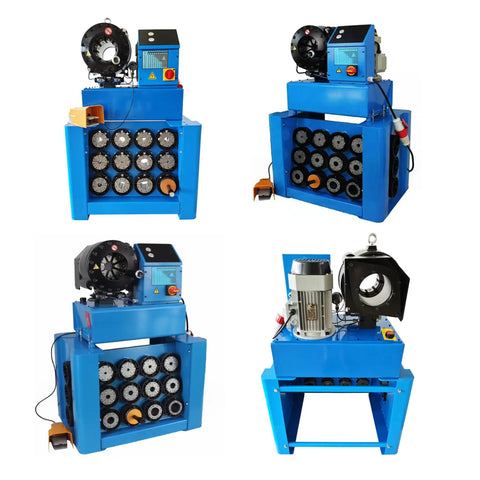 Professional Hydraulic Hose Crimping Machine Slick 0.55 To 2.72 Inch with various die sets and motor for industrial use.