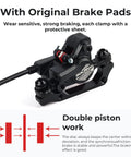 Black BOLANY hydraulic disc brake caliper with hose for MTB, aluminum alloy, dual-piston design