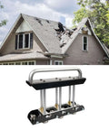 Three-Station Roller Bender for Sheet Metal 0.3-1.0 mm Folding Tool for 13-130 mm Bends, next to damaged rooftop background