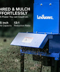 Electric Leaf Mulcher Shredder For Yard Cleanup, Heavy Duty 120V in action, cutting leaves with durable steel body