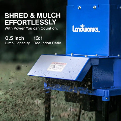 Electric Leaf Mulcher Shredder For Yard Cleanup, Heavy Duty 120V in action, cutting leaves with durable steel body