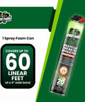 Heavy Duty Closed Cell Spray Foam Insulation Kit For 480 Square Feet Kills Cold Drafts Around Walls And Attics With Dual Tip Gun Plus Safety Gear Class A Fire Rated Stuff Gonna Keep Your Home Locked In And Toasty - Spray foam can covering 60 linear feet.
