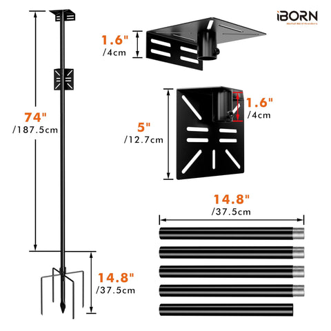 Outdoor Bird Feeder Pole Mounting Kit With A 1 Inch Thick Pole Universal Brackets For Camera Feeders And Birdhouses Bluebird House Mounting Setup For Backyard Bird Watching And Easy Outdoor Install