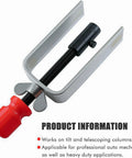Steering Wheel Lock Plate Removal Tool for Depressing and Removing Lock Plate Snap Rings, silver and red components visible.