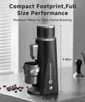 Premium Electric Coffee Grinder With 48MM Conical Burrs For Ultra Consistent Grounds That Slash Heat Buildup And Deliver Straight Fire Flavor For Every Smooth Daily Brew on kitchen counter.