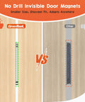 Comparison of thin magnetic cabinet door catches with 10 Pack Ultra Thin Magnetic Cabinet Door Catch Set With Double-Sided Adhesive Stainless Steel Latches No Drill Required Install Strong Hold For Cabinets And Closets 0.12 Inch Thick on the left and a thicker alternative on the right.