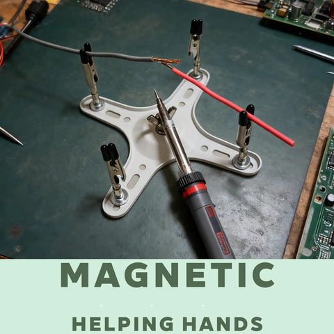 Soldering Wire Holder Go To Four Arm Helping Hands Tool with Magnetic Base and 360 Degree Rotatable Arms for Electronics DIY Crafts