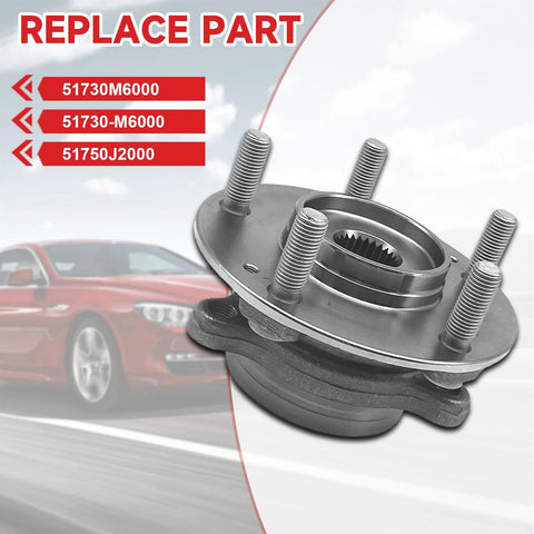 Front Wheel Hub Bearing For Forte 2019-2023 51730M6000 51750J2000 Replacement Part Direct Fit Durable Front Hub Assembly