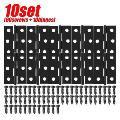 10 sets of 2 inch stainless steel rotating concealed door hinges fittings with screws, heavy duty load bearing, easy install