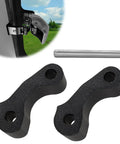 Rear Window Latch Hinge Pivot Replacement Kit for Toyota Tacoma First Gen Tundra Xtracab 1995 to 2004 and 2000 to 2006 Black Two Pack CNC Billet Aluminum Anti Corrosion Superior Fit showing black latch pivots and metal rod.