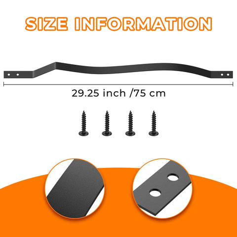 Straight Up Heavy Duty Cast Iron Curve Deck Balusters With Screws 29.5 Inch Wave Arc Metal Spindles Rust Resistant black railing kit with screws.