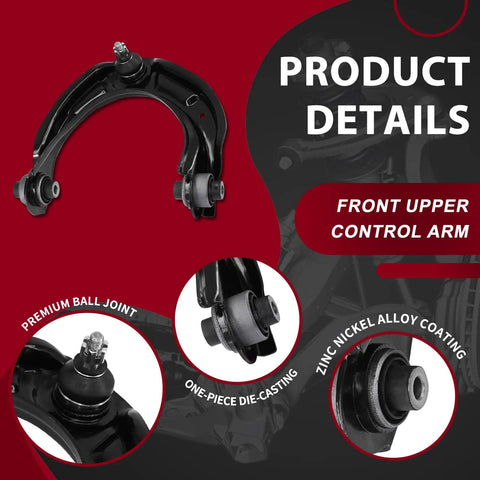 Top Grade Frenzybro Front Suspension Control Arm Kit With Ball Joints And Tie Rods Replaces K641112 K641113 51360Ta0000 For Smooth Rides And Solid Handling On The Road. front upper control arm with ball joint, black steel