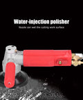 4 Inch Pneumatic Wet Stone Polisher Sander With Water Nozzle And 4300 RPM, 3 Speed Wet Grinding Tool in red with nozzle visible