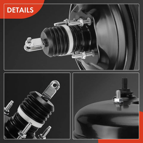 Heavy Duty Vacuum Brake Booster components with M8 threads and rubber diaphragm for Acura MDX and Honda Pilot models.