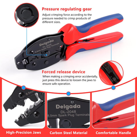 Spark Plug Wire Crimping Tool Kit With 36 Boots And Terminals Crimp And Stripping Tool Set For 180 Degree 90 Degree Straight Ignition Wire