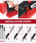Installation steps for Heavy Duty Push Broom With 70 Inch Extendable Handle For Outdoor Garage Driveway And Sidewalk Cleaning