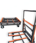 Heavy Duty Steel Glass Transport Cart With Smooth Swivel Casters And Scratch Resistant Pads, Foldable Panel Dolly in folded position.